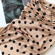 Женская шифоновая юбка в горошек, винтажная Женская юбка