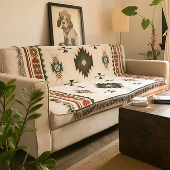 

Geometric Village Throw blankets Tapestry Wall hanging Wearable ethnic Warm Cotton Fuzzy Cobija Knitted Sofa Bed Cover slipcover