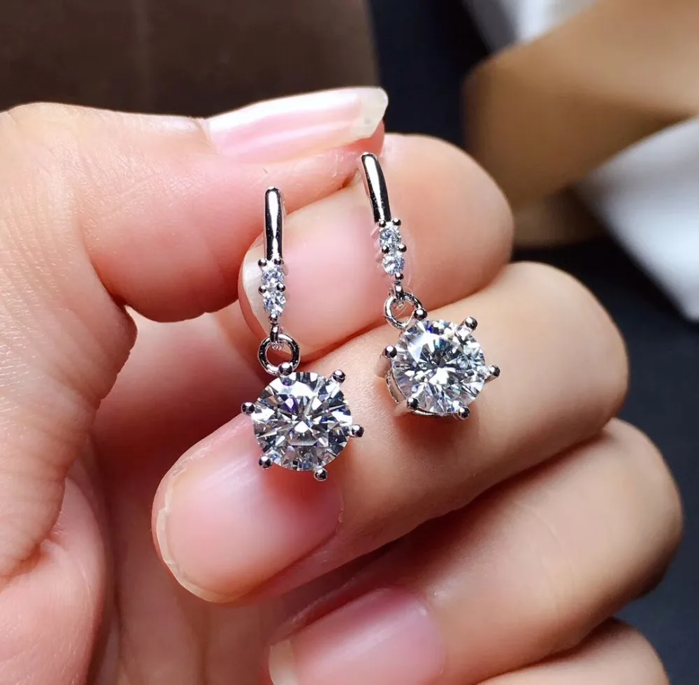Moissanite популярный стиль рекомендации, леди уха гвозди, 925 пробы серебро, высокая твердость, алмазные заменители