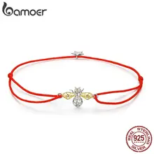 Bamoer, queen, пчелиная веревка, браслет-цепочка для женщин, из натуральной 925 пробы, серебряная звезда, браслет, подарки, браслеты дружбы SCB156