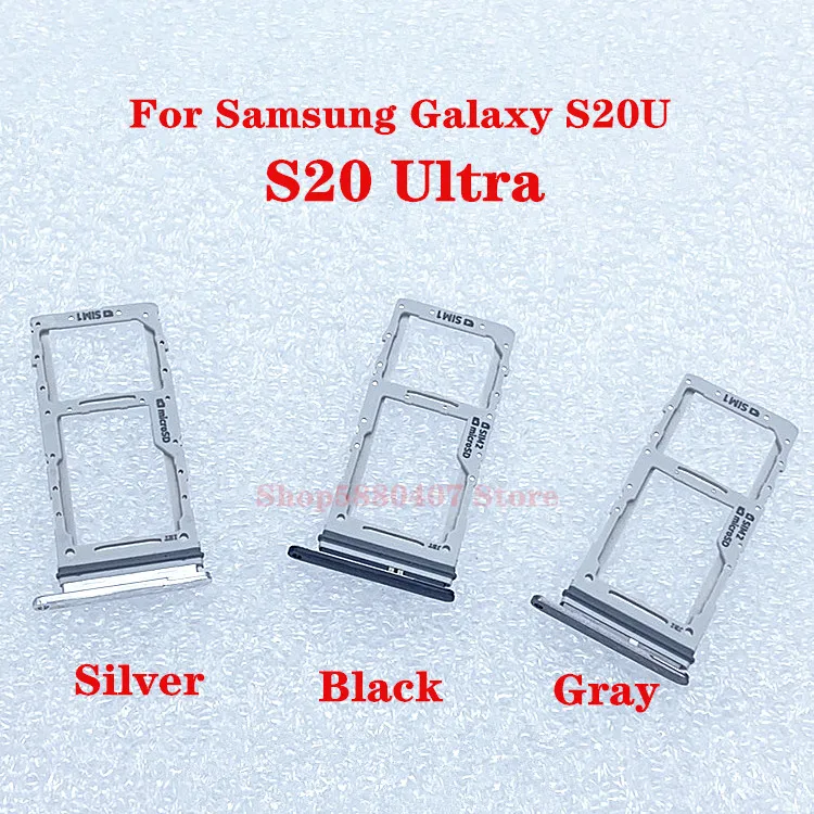 

100% Original TF SIM Tray For Samsung Galaxy S20U S20 Ultra SD/SIM Card Holder Tray Reader Cover Replacement Parts