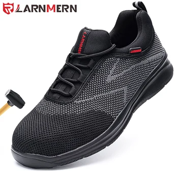 

LARNMERN Safety Shoes for men Anti-smashing Anti-piercing Steel Toe shoes safety sneakers High Work shoes men