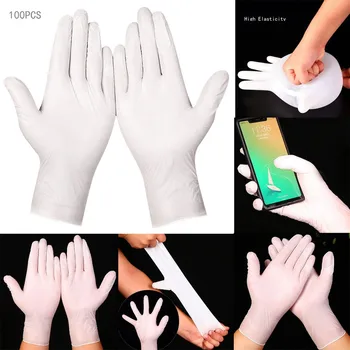 

100PCS Disposable Gloves PVC Household Office Catering Protective Cleaning Protect hands Durable guantes rekawiczki перчатки