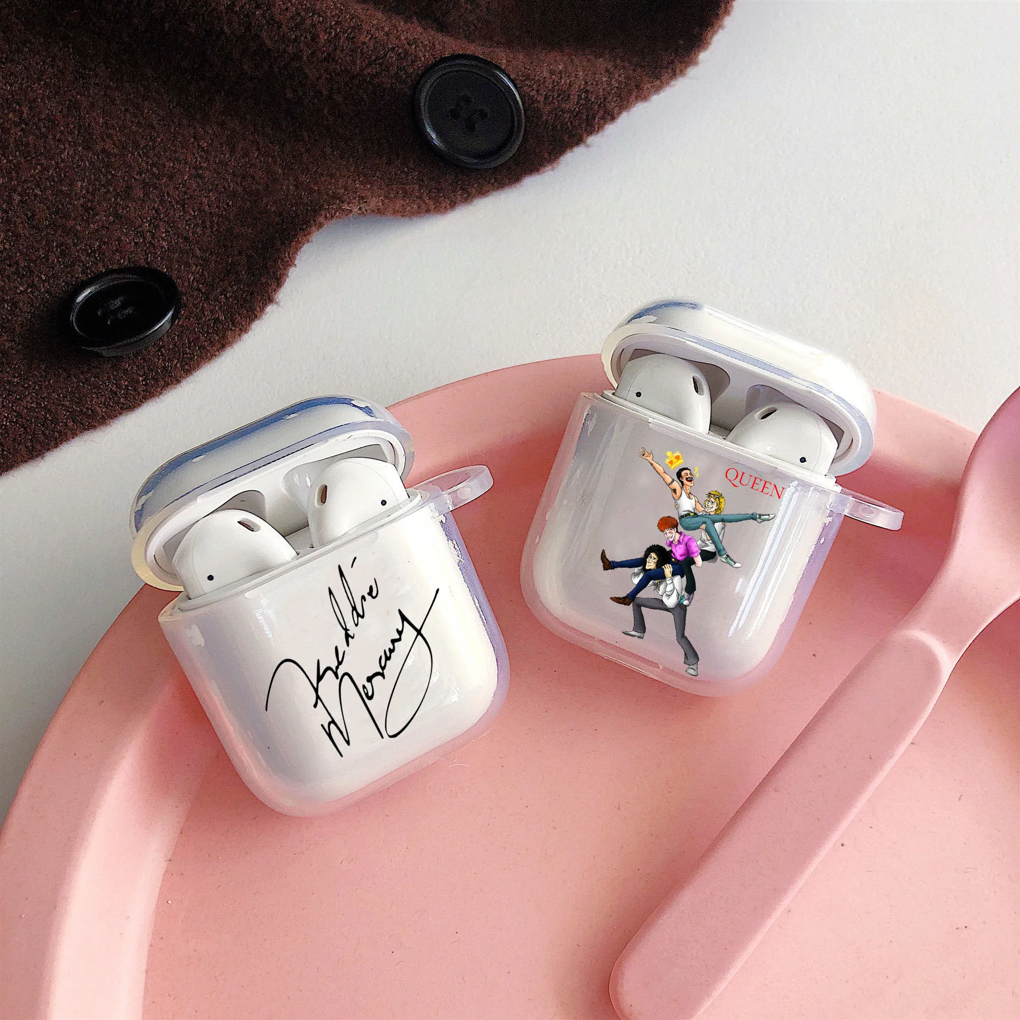 Freddie Mercury Rainha Полоса мягкий корпус Bluetooth беспроводные наушники чехол для Apple Airpods