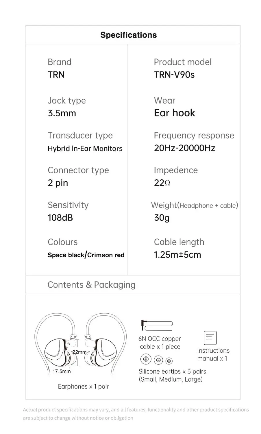AK TRN V90S 5BA+1DD Hybrid Metal In Ear Earphone