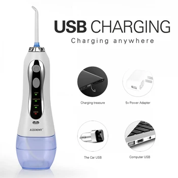 

Oral Dental Hygiene Portable Irrigator Usb Rechargeable Water Flosser Dental Water Jet 300ML Water Tank Waterproof Teeth Cleaner