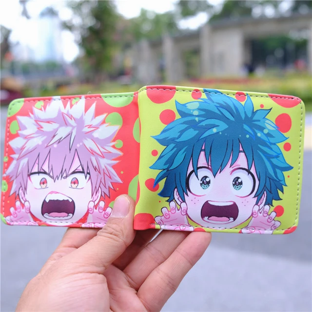 Anime meu herói academia midoriya izuku carteira curta todoroki shoto bolsa  de bolso - AliExpress