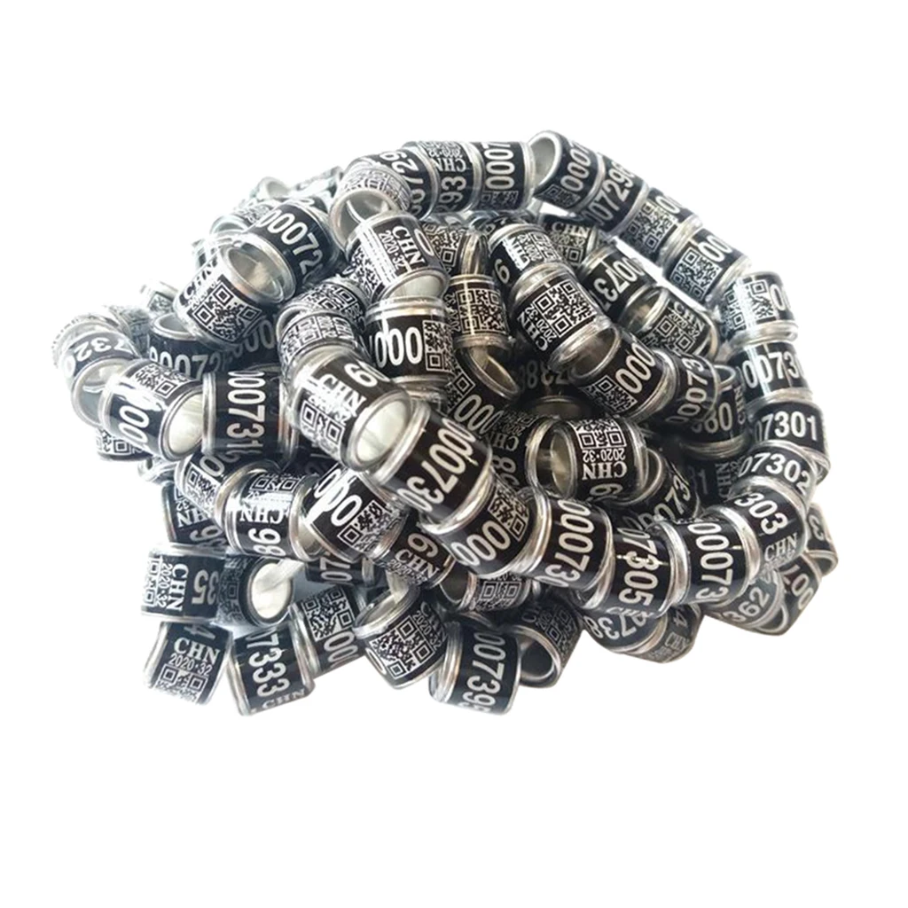 100Pcs Aluminium Bird  Pigeons Foot Rings Bands 8mm for 2020 Racing