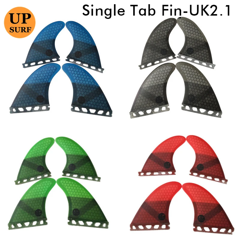 Surfboard 4 Fins Single Tabs Fins UK2.1 Surf Quad Honeycomb Fiber Quilhas UPSURF FUTURE Surfing 4 fin Set