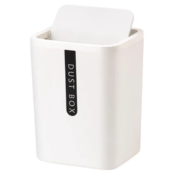 

Desktop Trash Can for Office Desktop Coffee Table Kitchen Garbage Can Plastic Body Shake Cover Bucket Small Paper Basket