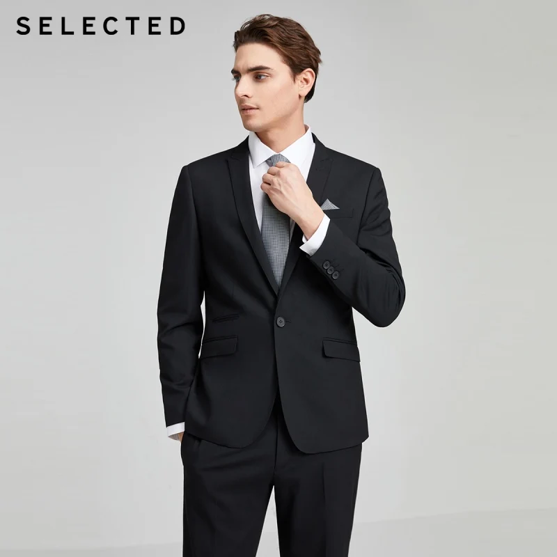 Куртка мужская приталенная однотонная SELECTED повседневный деловой пиджак S | 42015X512