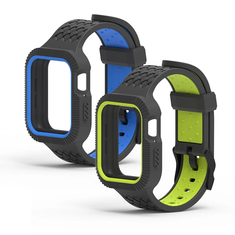 Силиконовый ремешок для Apple Watch band 38 мм 42 iWatch 44 40 спортивный Чехол браслет 5 4 3 2