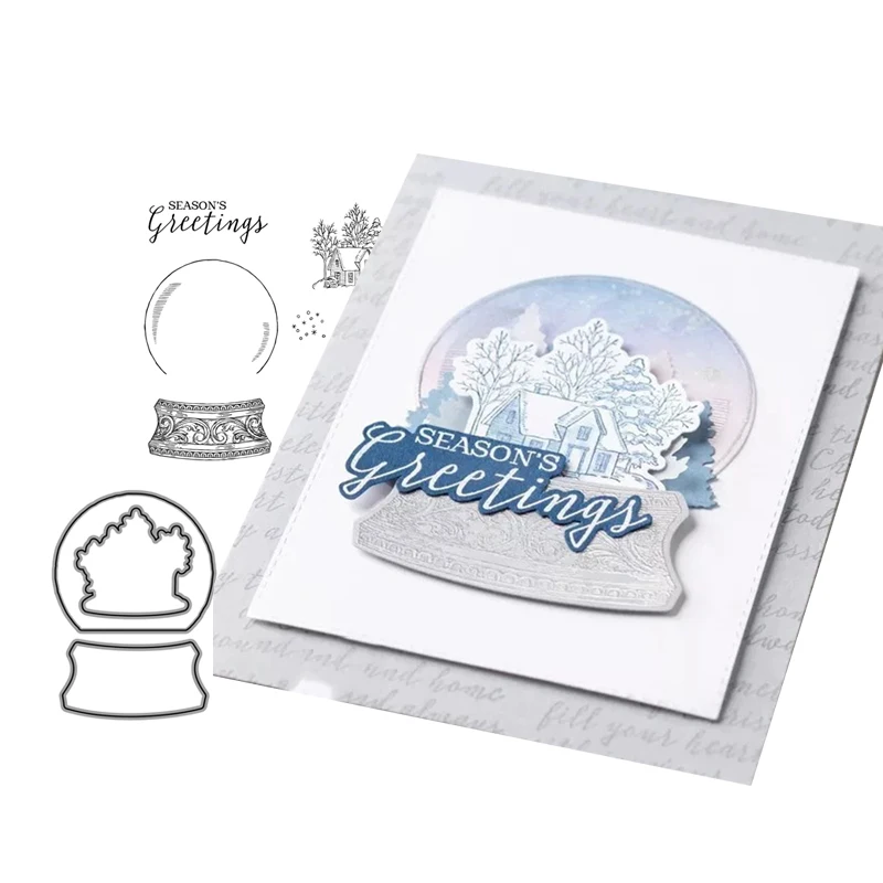 

JCarter Rubber Stamps and Metal Cutting Dies Season's Greeting Scrapbooking Craft Stencil Card Make Album Sheet Decoration 2019