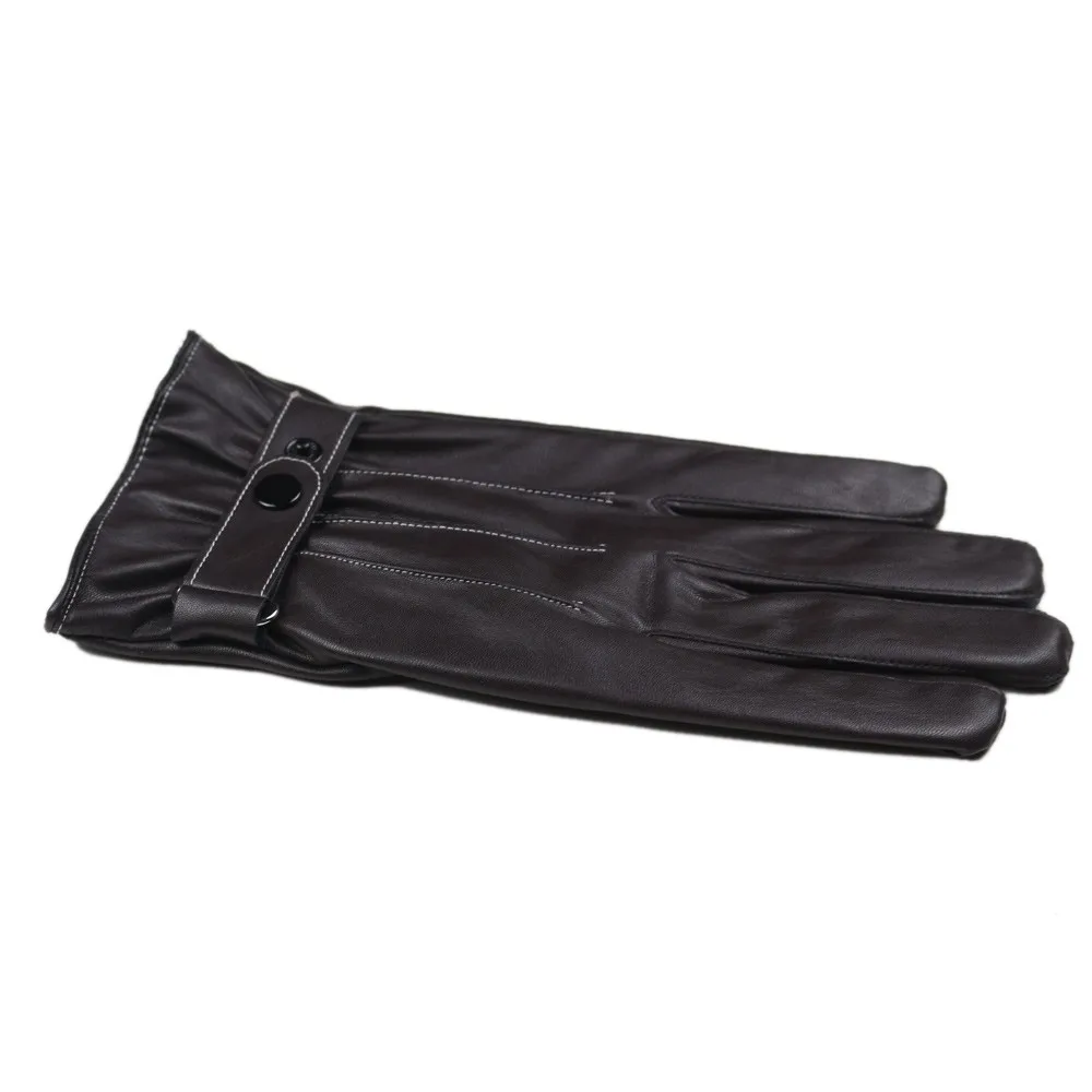 Осень зима новые мужские роскошные кожаные зимние супер теплые перчатки для вождения из искусственной кожи для мотоцикла полный палец перчатки# O9