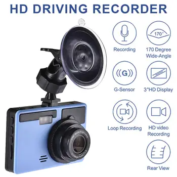 

1080P Car Full HD Driving Recorder With 3" LCD Screen 170 Degree Wide Angle G-Sensor Loop Recording And Motion Detection