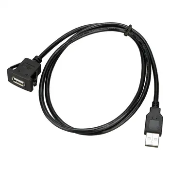 

USB2.0 Flush Mount Cable 1M/2M Double/Single USB Port Extension Flush Dashboard Panel Mount Cable for Car Boat Motorcycle