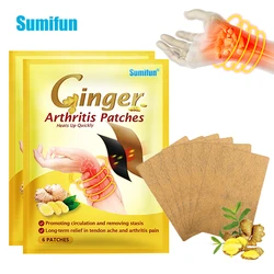 6pcs/1bag Sumifun Ginger Pain Plaster Neck Back Body Warmer Sticker Heating Arthritis Joint Knee Massage Wrist Finger Patch
