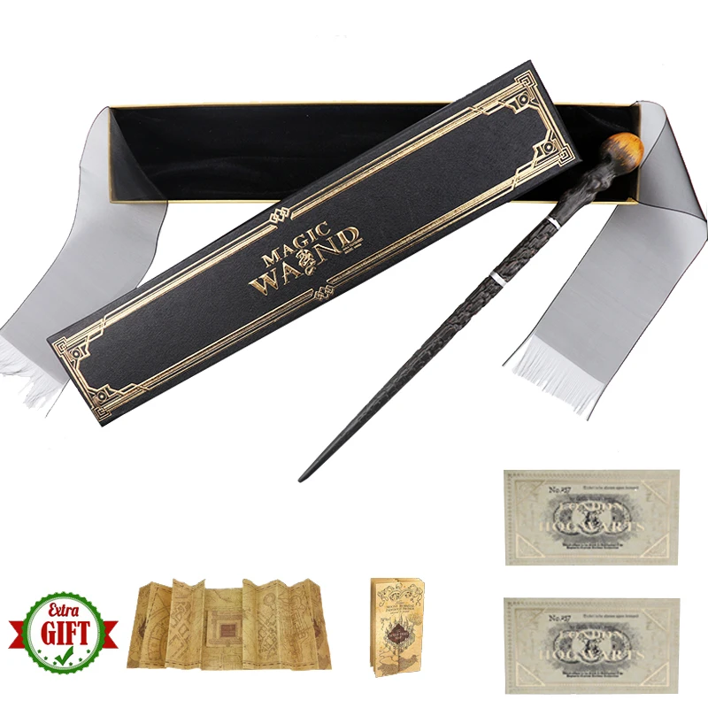

15 Kinds Metal Core Alastor Magic Wands Cosplay Potters Voldemort Hermione Magical Wand Harried Map Tickets As Bonus Ribbon Box