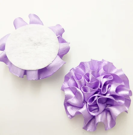PURPLE 11 цветов " 11 шт сложенные тканевые цветы diy атласная лента капуста стиль слоеные цветы для головных уборов одежды цветочные аксессуары - Цвет: PURPLE