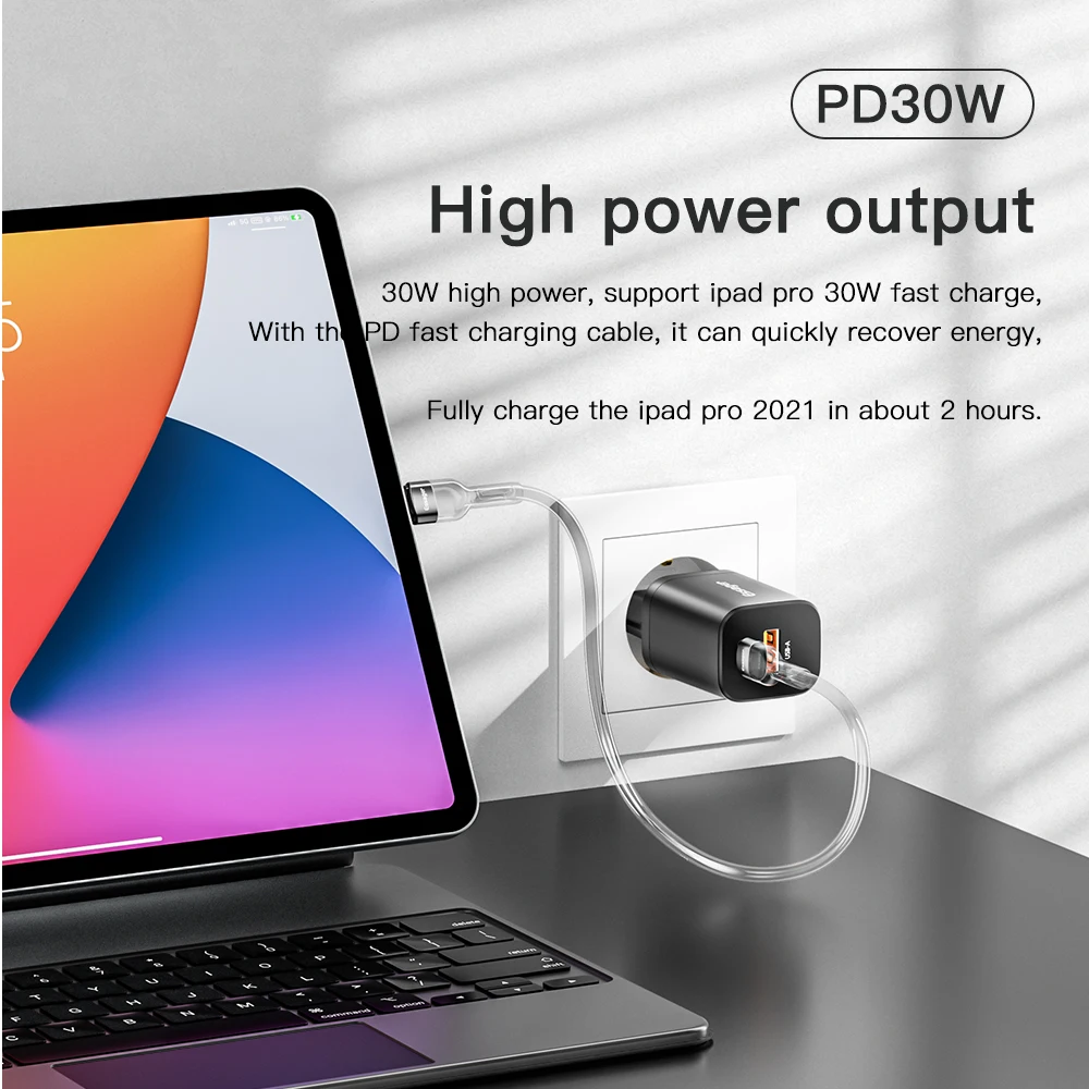 Essager USB Type C Fast Charger 30W QC PD 3.0 Dual Port Mini Portable Adapter For IPhone 16 15 14 IPad Xiaomi Fast Wall Chargers