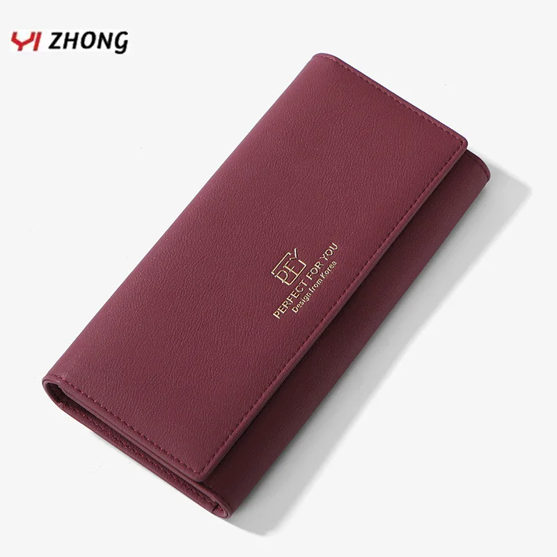 

YIZHONG Long Leather Luxury Wallets and Purses for Women Multi-function Hand Bag Clutch Wallet Cell Phone Card Holders Carteras