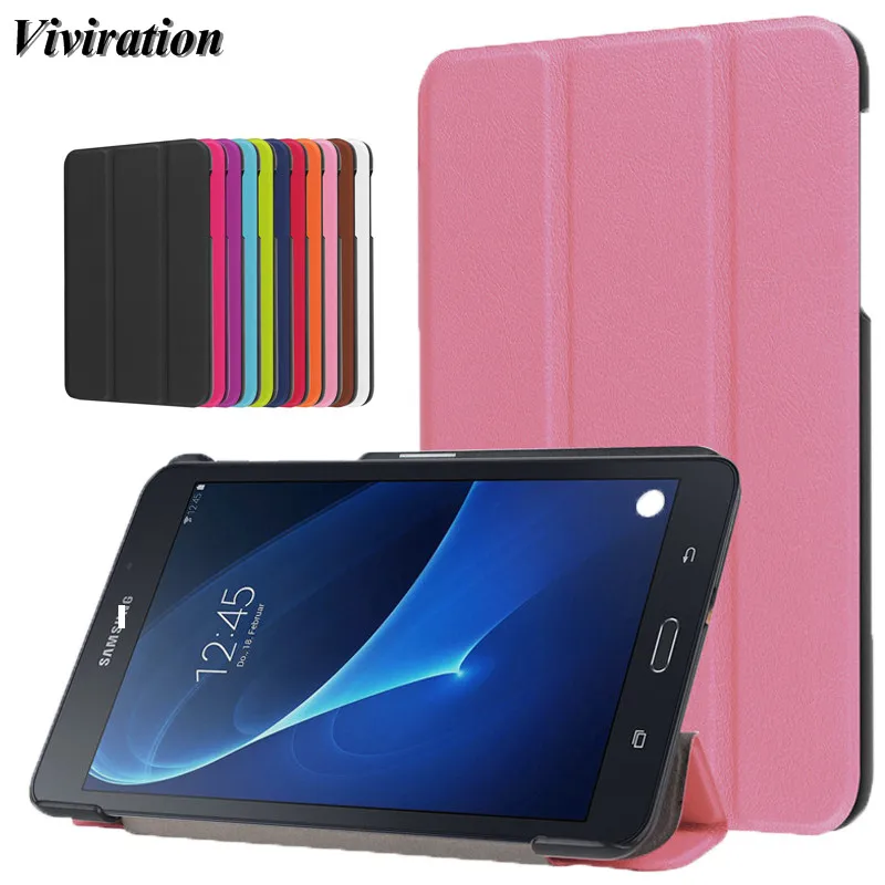 Litchi Hard Cover For Samsung Galaxy Tab A A6 7.0" T285 T280 SM-T280  2016 Funda Capa Smart Tablet PC Case Women Girls Pink Skin