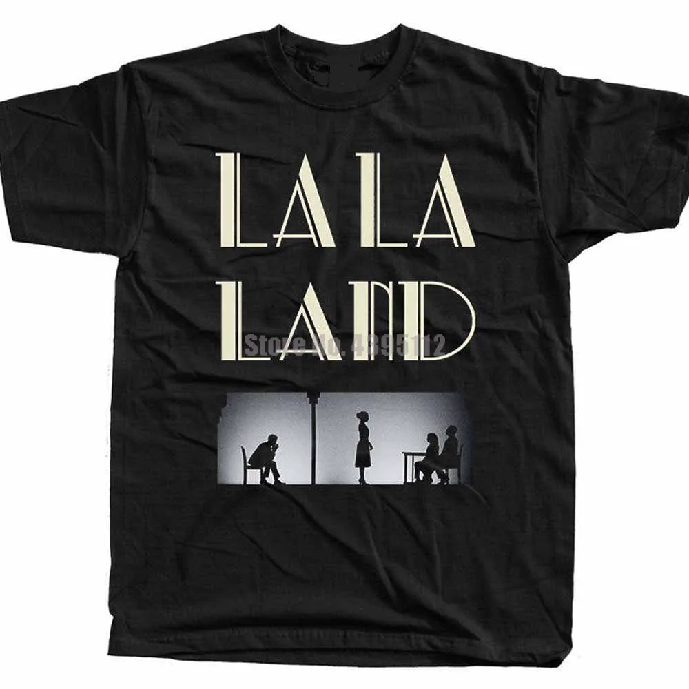 

La La Land Poster Emma Stone Ryan Gosling Homme Tee Shirt Fashion Harajuku Tshirt Cool Logo Tshirts O Neck