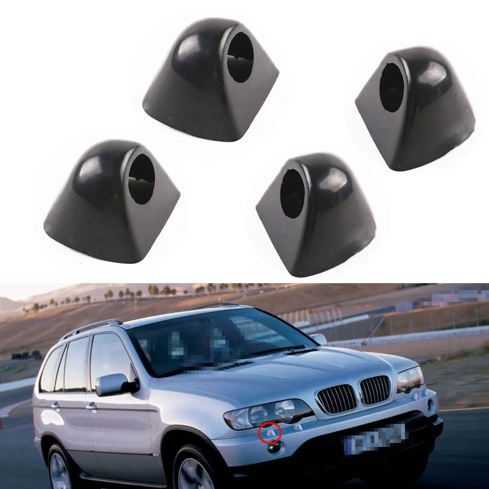 For BMW X5 E53 2003 2004 2005 2006 Front Left Right Headlight Head Light Lamp Washer Cover Cap Unpainted 61677145235 Car Headlight Washer Nozzle Cover Car Headlight Frame Cover