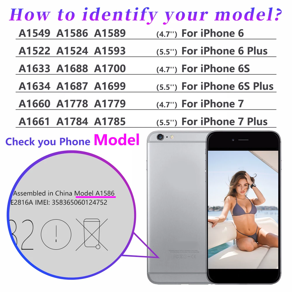 ЖК-дисплей полный набор для iPhone 6 6s Plus ЖК-экран полный для iPhone 5S, se 6plus дигитайзер ЖК-сборка Замена