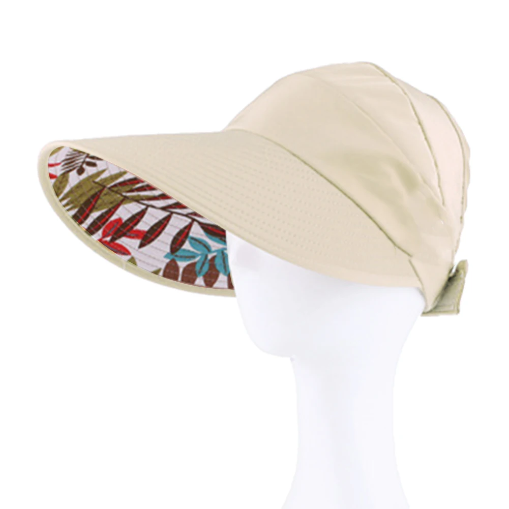 Hat Women autumn casual wild travel UV protection Korean version of the foldable sun protection sun hat visor hat - Цвет: Beige 2