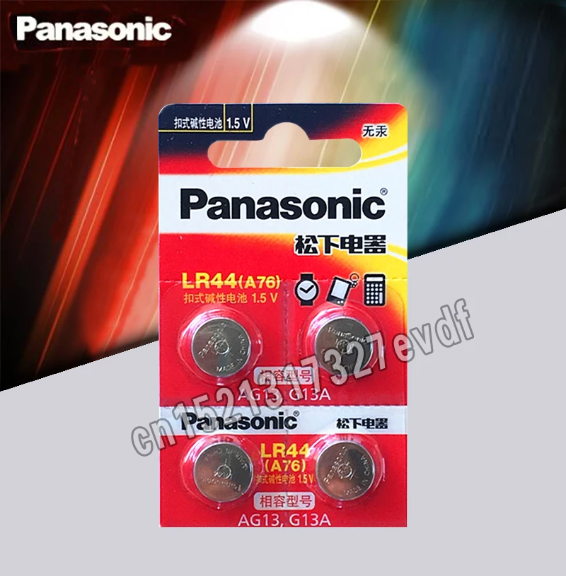 Panasonic 4pcs 1.5v Button Cell Battery Lr44 Lithium Coin Batteries A76