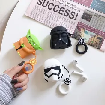

3D Star Wars Samurai Warrior Darth Vader Headphone Cases For Apple Airpods 1 Silicone Protection Earphone Cover For Airpods 2