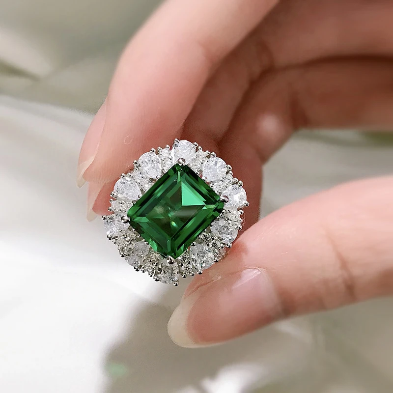 925 Sterling Silver Diamond Rings | Emerald Ring 925