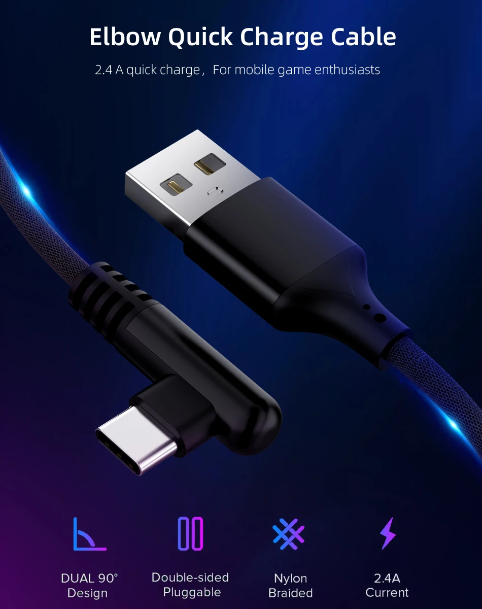 Robotsky usb type C Micro USB 90 градусов быстрая зарядка USB C кабель type-c кабель для передачи данных зарядное устройство usb-c для samsung S8 S9 Note 9 Xiaomi