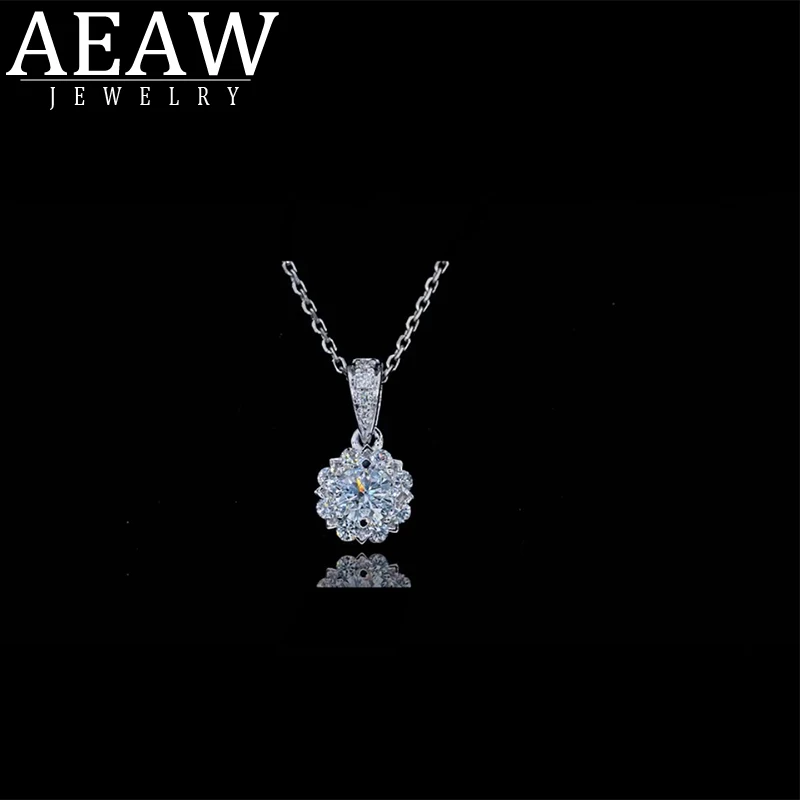 14 к белое золото 0.5ct 1.0ct 2.0ct бриллиантовое ожерелье Moissanite Женское Обручальное и свадебное ожерелье для женщин хорошее ювелирное изделие подарок