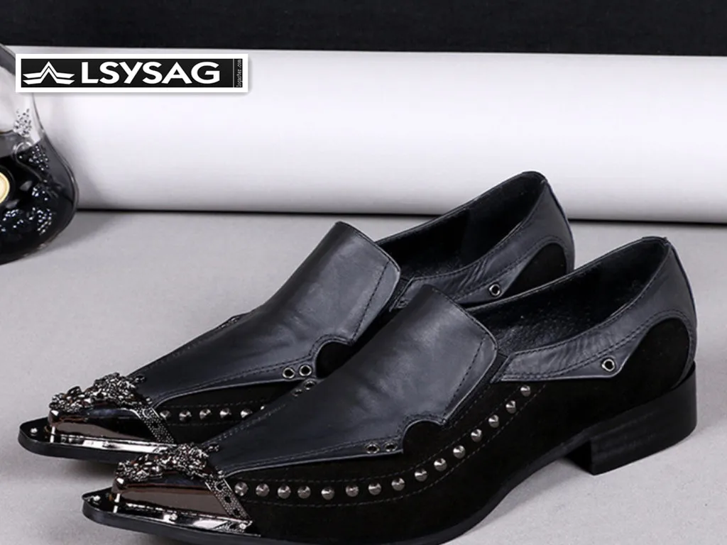 

Brand Business Mens Dress Shoes Pointed Toe Genuine Leather Brogue Shoes Large Size Italian Men Wedding Shoes