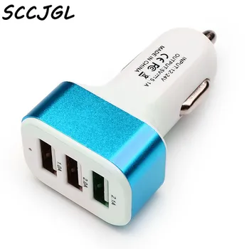 

Triple Universal USB Car Charger 3 Port Car-charger Adapter Socket 2A 2.1A 1A Car Styling USB Charger For Car-Styling