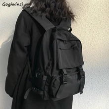 Рюкзаки преппи, студенческий рюкзак, большая Вместительная дорожная сумка на пуговицах, однотонная простая Модная ретро унисекс уличная одежда в стиле Харадзюку Рюкзаки преппи, студенческий рюкзак, большая Вместительная дорожная сумка на пуговицах, однотонная простая Модная ретро унисекс уличная одежда в стиле Харадзюку