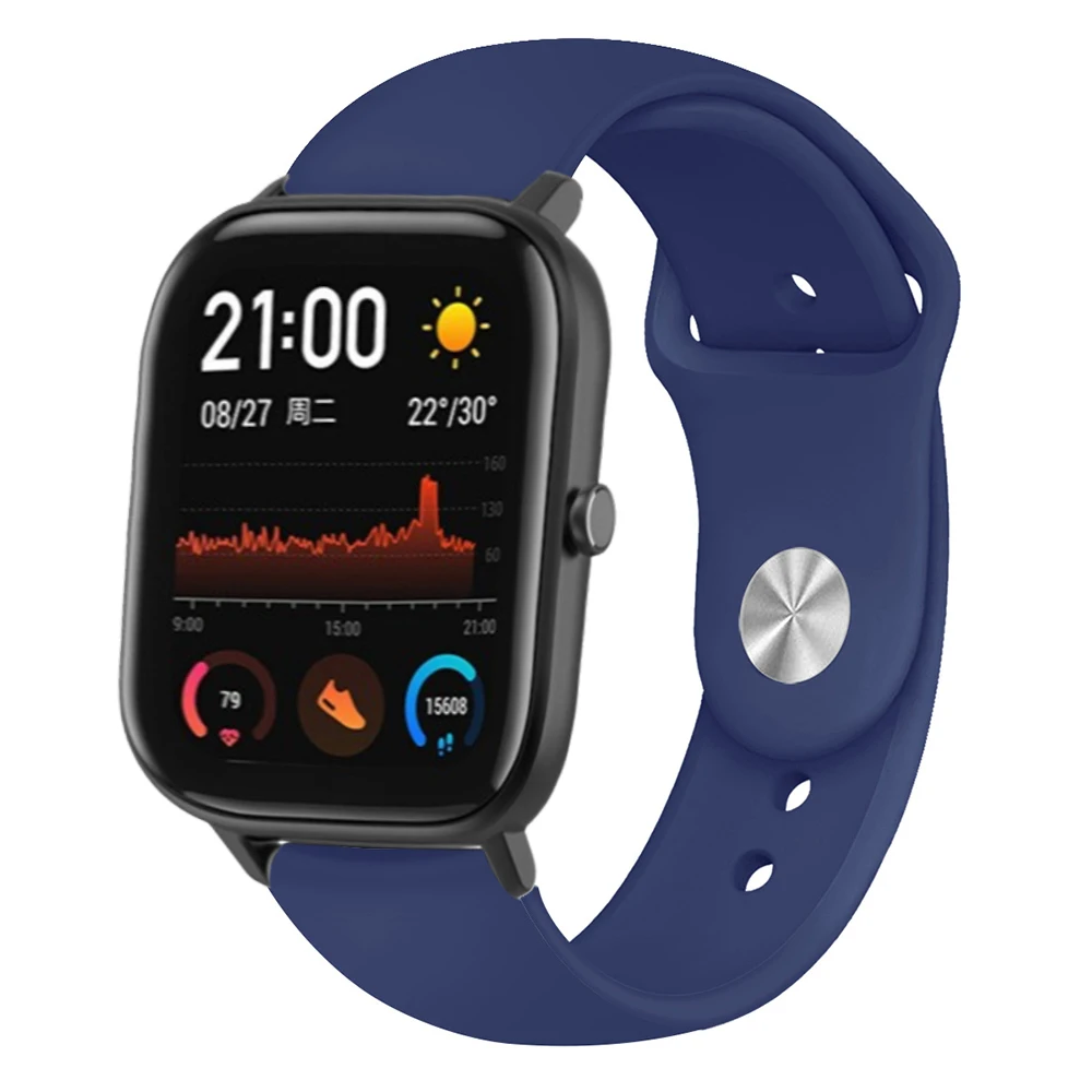 Силиконовый ремешок для часов Ремешок Для Xiaomi Huami Amazfit GTS/GTR 42 мм/Bip Lite Смарт-часы браслет спортивный сменный Браслет