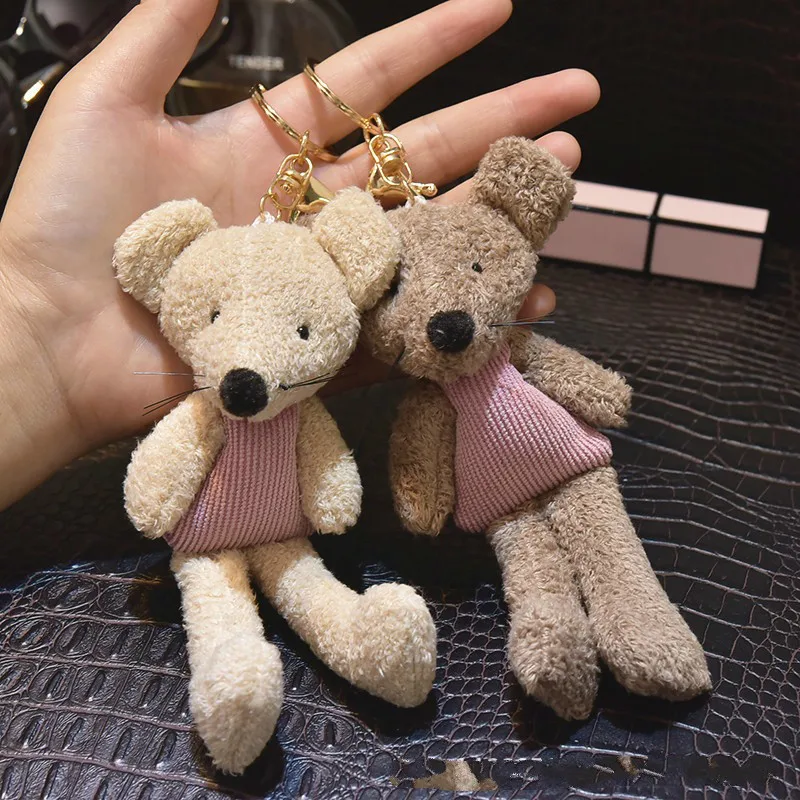 

Cute little mouse doll plush pendant zodiac mouse bag pendant key foil couple car pendant key ring