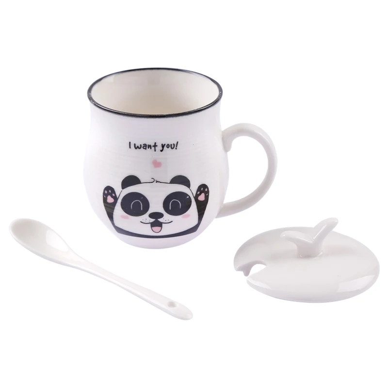 Керамические кружки OUSSIRRO TOTORO с крышкой и ложкой милые карамельных цветов для