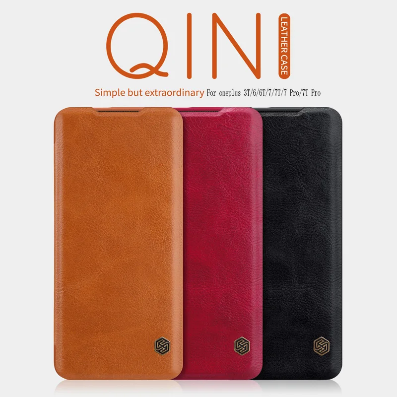

For Oneplus 3 case Nillkin smart wake up Qin Series wallet Leather cover For oneplus 7T/7t Pro case one Plus 7/7Pro/6/5T Case