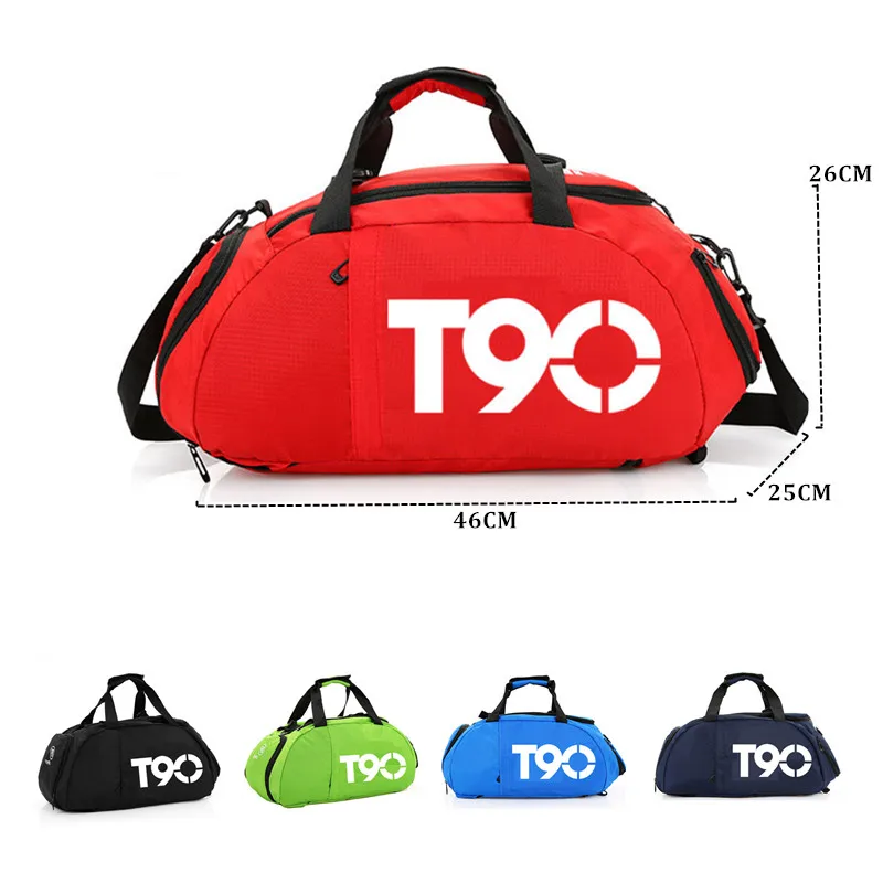 2019 New T90 Men Sport Gym Bag Women Outdoor Gym Fitness Bags Separate Space for Shoes Pouch Rucksack Hide Backpack