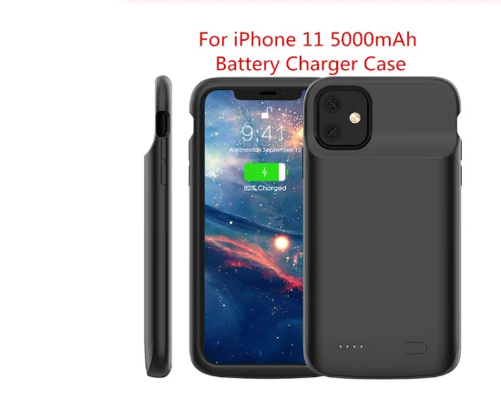 Чехол для зарядного устройства 5000 мАч для iPhone 11 11 Pro 11 Pro Max чехол для iPhone Xr X Xs Max 6 6s 7 8 Plus power Bank чехол для аккумулятора - Цвет: Темно-синий