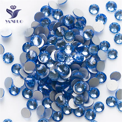 Light Sapphire 2058 Стразы всех цветов для ногтей, для холодной фиксации, сделай сам, не исправляющие кристаллы, стеклянные стразы с плоской задней поверхностью для одежды - Цвет: Light Sapphire