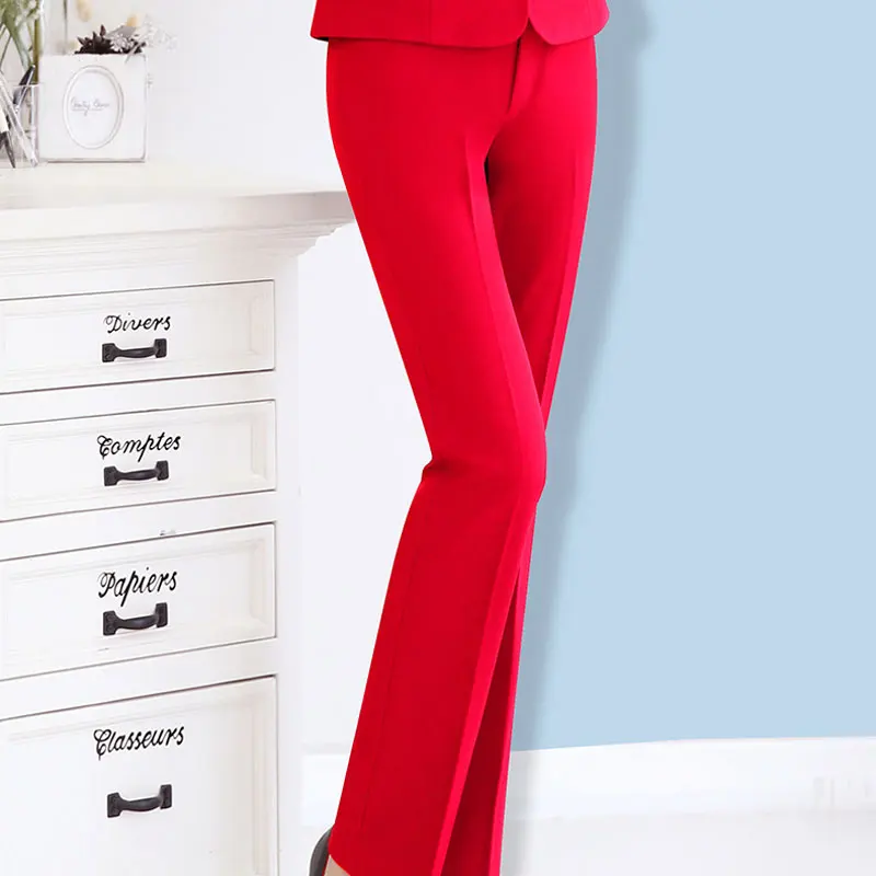 

IZICFLY New Style autumn Korean Style Pants Women OL formal Work Wear Office Lady Style Uniform Designs Trousers plus size Red
