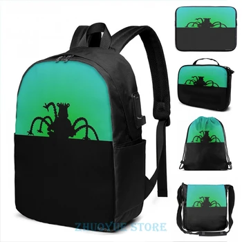 

Funny Graphic print Zelda Breath of the Wild Guardian USB Charge Backpack men School bags Women bag Travel laptop bag