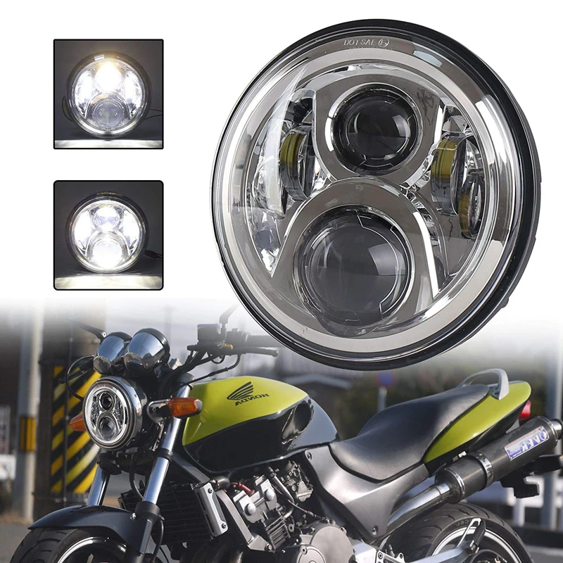 Modifiy 7インチオートバイヘッドライトH4 50ワットledランプh