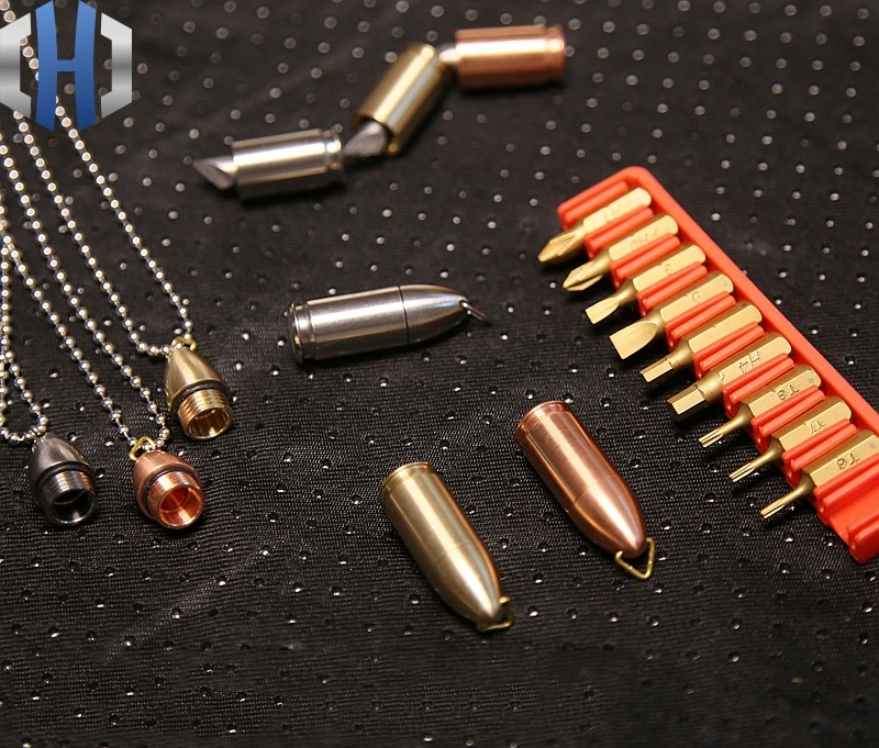 Portable Waterproof Container Universal Screwdriver 6mm Mini Capsule Multifunctional Keychain EDC Tool With Chain