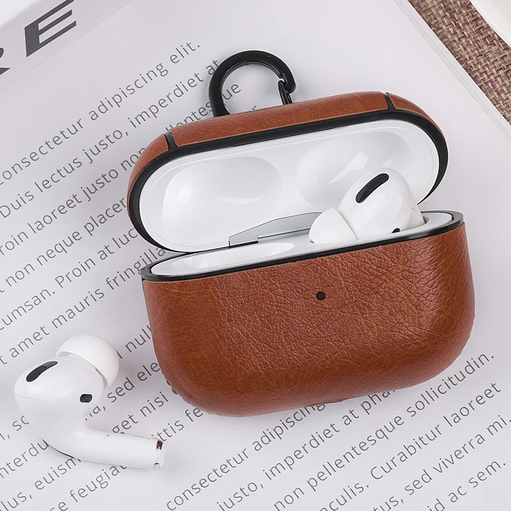 Кожаный чехол для наушников для AirPods Pro Чехол для зарядки Роскошный чехол для AirPods 3 Funda Bluetooth беспроводной чехол для наушников - Цвет: Light Brown